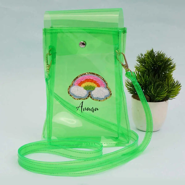 Personalised Jelly Sling Bag for Kids - Green